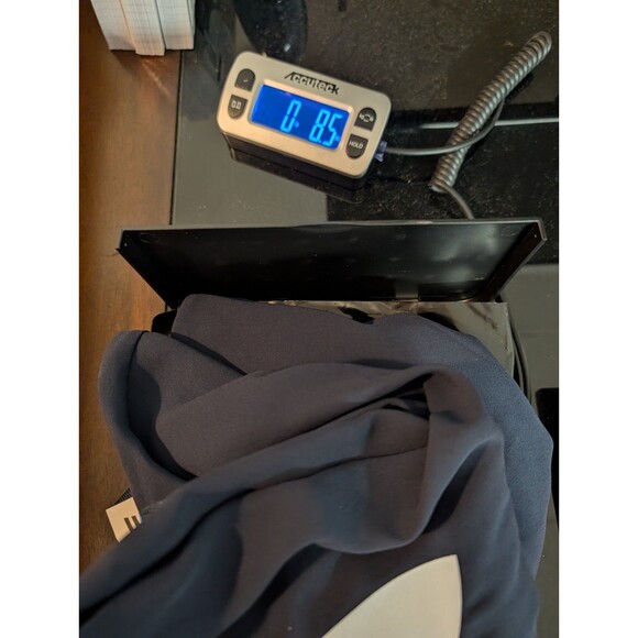 Adidas Crepe Trefoil Big Logo Navy Blue Long Sleeve Sheer Womens Size Large - Picture 12 of 12